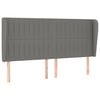 vidaXL Hoofdbord met randen 163x23x118/128 cm stof donkergrijs