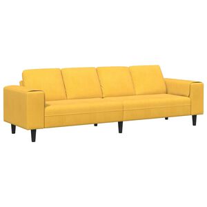 vidaXL Bank Lichtgeel 250 x 77 x 76 cm Katoen Stof