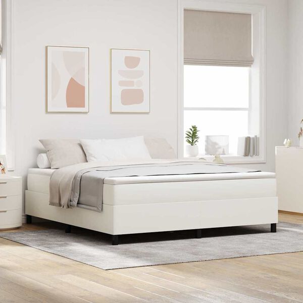 vidaXL Platform bedframe Cr&egrave;me 180 x 200 cm Stof