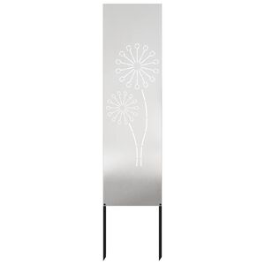 vidaXL Tuin Privacy Screen Fretwerk Zilver 32 x 140 cm Roestvrij staal