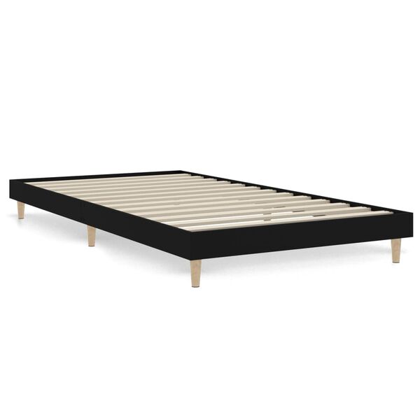 vidaXL Bedframe bewerkt hout zwart 100x200 cm