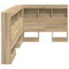 vidaXL Opberghoofdbord met plank Sonoma Eiken 90 cm Bewerkt hout