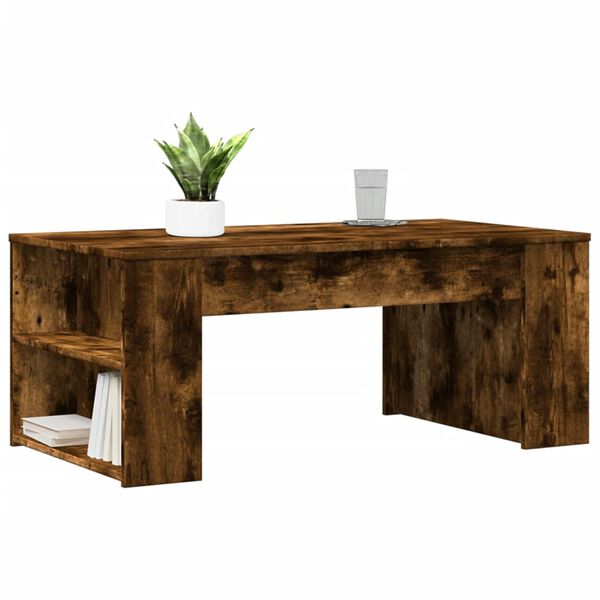 vidaXL Salontafel 102x55x42 cm bewerkt hout gerookt eikenkleurig