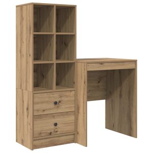 vidaXL Bureau Artisan Eiken 105,5 x 50 x 127 cm 2 st