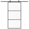 vidaXL Schuifdeur met beslagset 102x205 cm aluminium en ESG-glas