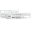 vidaXL Bedframe met 2 lades massief grenenhout wit 180x200 cm