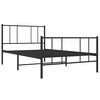 vidaXL Bedframe met hoofd- en voeteneinde metaal zwart 90x190 cm