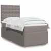 vidaXL Boxspring met matras stof taupe 100x200 cm