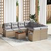 vidaXL Tuinbankenset met kussen 9 pcs Beige poly rattan