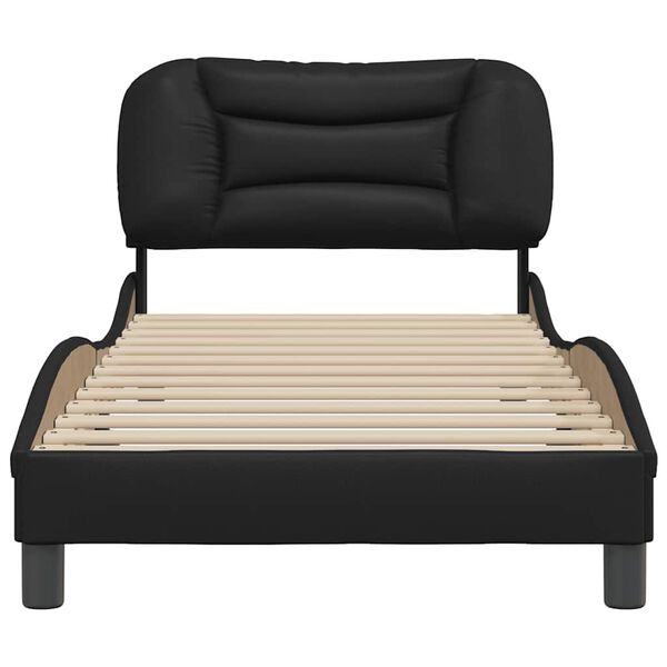 vidaXL Bedframe zonder matras "Hvar" kunstleer zwart 80x200 cm