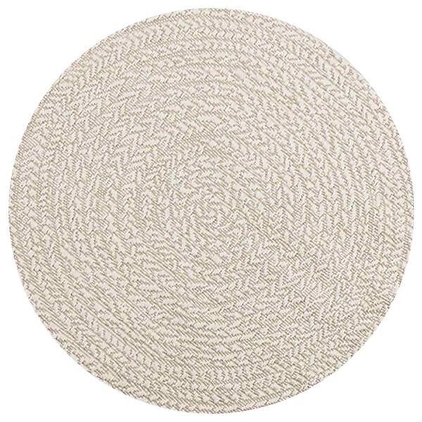 vidaXL Vloerkleed ZIZUR cr&egrave;me binnen en buiten &Oslash; 90 cm jute look