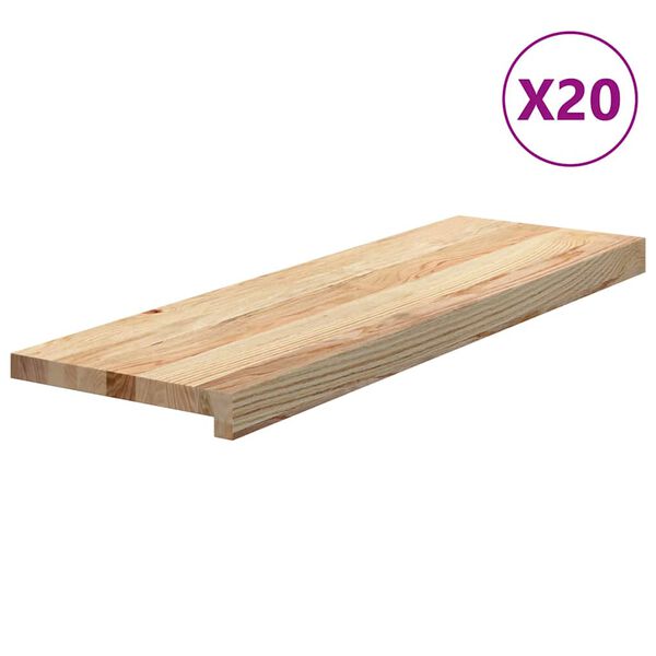 vidaXL Traptreden 20 st 80x30x2 cm onbehandeld massief eikenhout