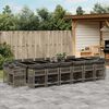 vidaXL 17-delige Tuinset met kussens poly rattan grijs