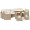 vidaXL Tuinbankenset 10 pcs Beige poly rattan