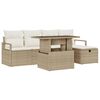 vidaXL Tuin Sofa Set 6 st Beige poly rattan