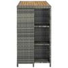 vidaXL Bartafel met opbergrek 120x60x110 cm poly rattan grijs