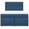 vidaXL Boxspring met matras stof blauw 140x200 cm