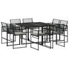 vidaXL 9-delige Tuinset poly rattan zwart
