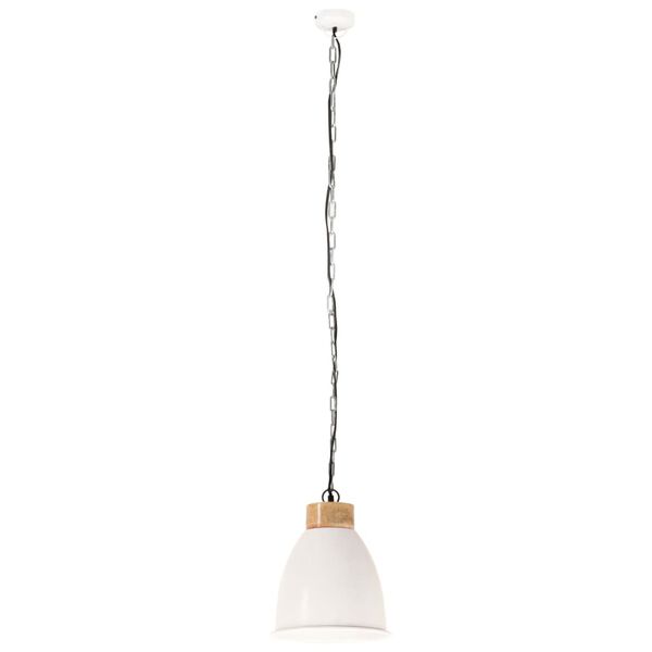 vidaXL Hanglamp industrieel E27 23 cm ijzer en massief hout wit