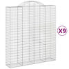 vidaXL Schanskorven 9 st gewelfd 200x50x220/240 cm ijzer