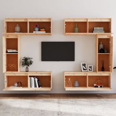 vidaXL Tv-meubelen 6 st massief grenenhout