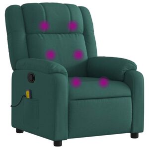 vidaXL Massagestoel met donkergroene stof