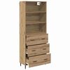 vidaXL Hoge kast met lade Artisan Eiken 69,5 x 34 x 180 cm