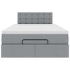 vidaXL Ottoman bed met matras en LED's 120x200 cm stof lichtgrijs
