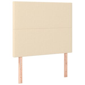 vidaXL Hoofdbord cr&egrave;me 80x5x118/128 cm stof
