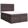 vidaXL Boxspring met matras stof donkerbruin 140x190 cm