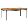 vidaXL Tuintafel 180x90x75 cm poly rattan en acaciahout zwart