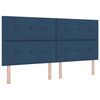 vidaXL LED Box Spring Bed met hoofdeinde Blauw 200 x 200 cm Stof