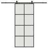 vidaXL Schuifdeur met beslagset 90x205 cm ESG glas zwart