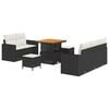 vidaXL Tuin Sofa Set met kussen 8 pcs Zwart poly rattan