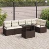 vidaXL Tuin Sofa Set met kussen 7 pcs Bruin Poly riet