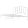 vidaXL Bedframe met hoofdbord metaal wit 107x203 cm
