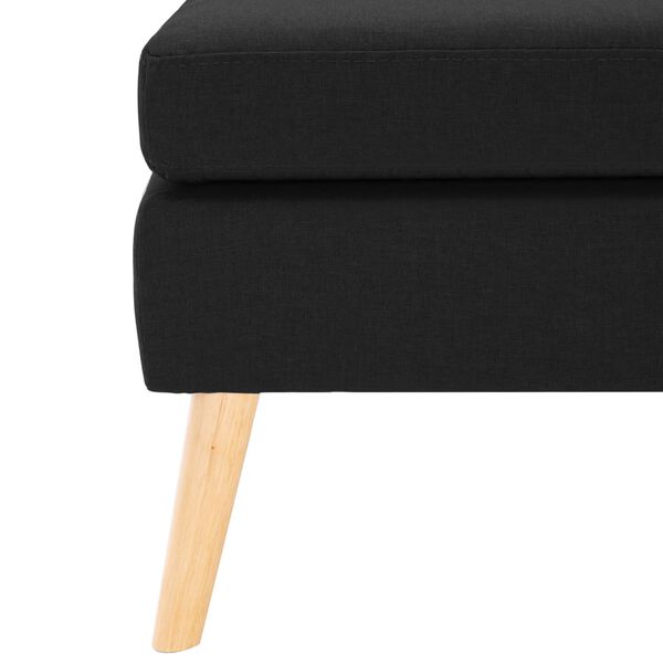 vidaXL Voetenbank stof zwart