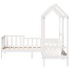 vidaXL Kinderbed met bank en huisje massief grenenhout wit 90x190 cm