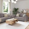 vidaXL Bank 3 pcs Taupe Linnen-mix stof
