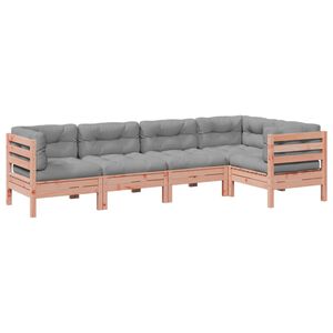 vidaXL 5-delige Loungeset met kussens massief douglas vurenhout