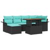 vidaXL Tuin Sofa Set 7 st Zwart Poly riet
