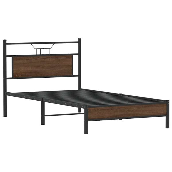 vidaXL Bedframe zonder matras bewerkt hout bruin eikenkleur 100x190 cm