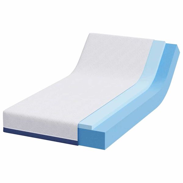 vidaXL Matras Wit en Blauw 90 x 200 cm Met Gel Doordrenkt Schuim