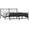 vidaXL Bedframe met hoofd- en voeteneinde metaal zwart 150x200 cm