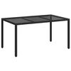vidaXL Tuinstafel Zwart 150 x 90 x 75 cm poly rattan