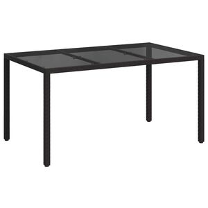 vidaXL Tuinstafel Zwart 150 x 90 x 75 cm poly rattan