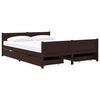 vidaXL Bedframe met 4 lades 160x200 cm massief grenenhout donkerbruin