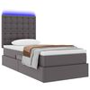 vidaXL Opbergbed met LED met matras Grijs 100 x 200 cm Nep Leer