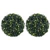 vidaXL Kunstbuxusballen met LED-verlichting 2 st 45 cm groen