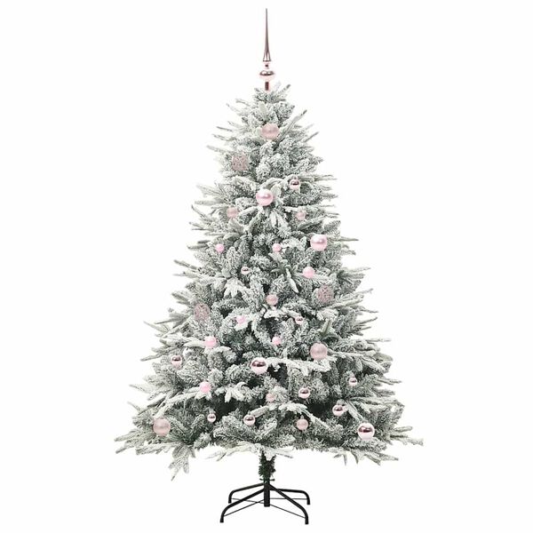 vidaXL Artificial Pre-lit Kerstboom met Ballenset Groen 150 cm